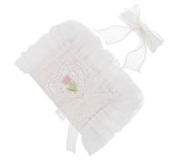 WEKAMOS Delicate Handmade Lace Book Cover Fabric Sleeve with Tie Washable Wearable Book Protector for Notebooks Diaries Textbooks Reusable Decorative
