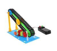 WEKAMOS DIY Conveyor Belt Stem Kit for Educational Electric Conveyor Elevator with Dc Motor for Science Experiments Automated Assembly Learning for Boys and Stem Projects