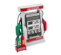 WEKAMOS DIY Gas Station Model Kit with Voice Prompt and Dual Digital Display Interactive Self-service for Early Math Skills Development Plastic Construction with Smooth Rounded Edges