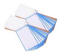 WEKAMOS DIY Lined Blank Index Cards with Ring Books Tear-Resistant Writable Cards Blue Horizontal Lines for Office Study Message Accessories Multi-Functional Use