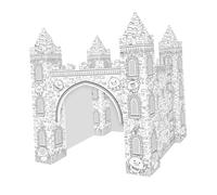WEKAMOS DIY Paper Castle Coloring Puzzle Safe Cardboard Model with Instructive Color Lines Creative Hand-drawn for S Art and Home Decoration