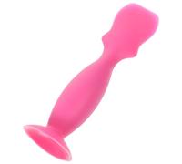 WEKAMOS Dog Wrinkle Cream Applicator Flexible Silicone Tear Stain Paste Brush Suction Cup for Pet Skin Care Grooming in Rose Red