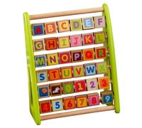 WEKAMOS Early Educational Wooden Alphabet and Number Learning Board Smooth Edges Cognition for Multifunctional Green Flip Board for Preschool Alphabet and Math Skills Development