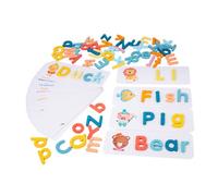 WEKAMOS Educational Letter Matching Game with Upper Lowercase Letters and Double-sided Flash Cards Creative Spelling Learning Puzzle for Boys and Early English Development
