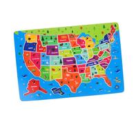 WEKAMOS Educational Usa Map Jigsaw Puzzle for Age Wooden United States Floor Puzzle with English Text Geography Learning for Boys Develop Spatial Awareness and Language Skills