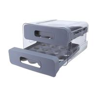 WEKAMOS Egg Storage Container Plastic Sliding Carton Drawer Stackable Tray Organizer Fresh Egg Holder for Kitchen Fridge Shelf Storage