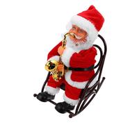 WEKAMOS Electric Christmas Santa Claus Figurine with Musical Saxophone and Rocking Wheelchair Creative Holiday and Decorative Party Favor for Home Celebration