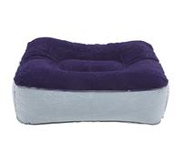 WEKAMOS Flocking PVC Inflatable Foot Rest Pillow Travel Footstool Cushion for Outdoor Use Lightweight and Portable in Grey Blue