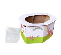 WEKAMOS Foldable Portable Travel Potty for Babies and Toddlers with 5 Disposable Paper Liners, Compact Lightweight Folding Baby Toilet Suitable for Travel and Outdoor Use