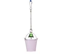 WEKAMOS Food Cup Holder Cage Stand Design Acrylic and Metal Dual-use Practical White Food Box Random Random Color Trains Birds Feet and Beaks Suitable for Play and Feeding