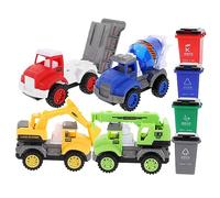 WEKAMOS Friction Powered Sanitation Truck for Engineering Vehicles with Rubbish Bins Lightweight Educational for Boys and Develops Hand Eye Coordination and Creative Thinking