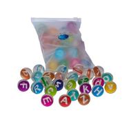 WEKAMOS Funny Rubber Bouncy Ball with English Letters Pattern for Soft Non-toxic Jumping Educational Playtime Gift for Boys Parties and Leisure