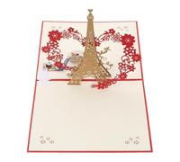 WEKAMOS Glowing 3d Eiffel Tower Birthday Greeting Card with Music and Light, Three-dimensional Pop-up Paper Card for Birthday Blessings and Festival Celebrations