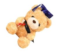 WEKAMOS Graduation Plush Bear Stuffed Doll 23cm Light Brown Blue Cap Soft Plush for Teen Graduation and Keepsake