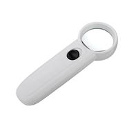WEKAMOS Handheld Magnifier with LED White Lights Compact Jewelry Loupe for Map Reading Coin Inspection and Close Detail Work Lightweight Portable Magnifying Glass Lens