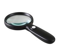 WEKAMOS Handheld Magnifying Glass with LED Lights Large Illuminated Magnifier for Reading Jewelry Repair Seniors and Hobbyists Non-slip Grip Design Black
