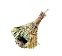 WEKAMOS Handmade Hanging Bird Nest with Natural Bamboo Leaves Grass Weaving Birds House Comfortable Living Accessory for Canaries Parrots and Larks Pastoral Style Decor
