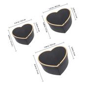 WEKAMOS Heart-Shaped 3pcs Box Set Black Candy Paper Box for Valentine'S Day Packaging Wrapping for Presents and Flowers Empty Heart for Party or Wedding
