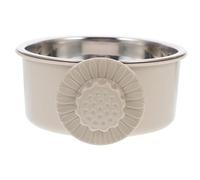 WEKAMOS Heat Resistant Stainless Steel Hanging Pet Feeder Bowl with Removable Inner Dish for Dogs and Cats Medium Grey Cage Mounted No Spill Water and Food Bowl Durable Easy Clean Pet