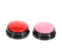 WEKAMOS Interactive Pet Recordable Buttons 2pcs Voice Recording, Funny Dog Communication Buzzers for Training and Feeding, Red and Pink Buttons for Dogs and Cats