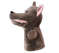 WEKAMOS Interactive Plush Wolf Hand Puppet Soft Stuffed Animal for Storytelling and Role Play Grey Cartoon Animal Glove Puppet for Adults