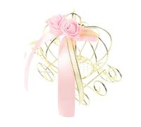 WEKAMOS Iron Art Pumpkin Cart Decorative Candy Box Unique Wedding Party Favor Gift Pink European Style Candy Wrapping Box Creative Souvenir Holder for Baked Goods and Accessories