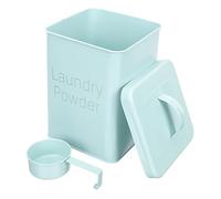 WEKAMOS Iron Laundry Powder Bucket with Handle and Scoop Durable Household Storage Container for Washing Beads and Detergent Easy to Clean Multipurpose Laundry Holder Portable Washing