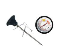 WEKAMOS Kitchen Thermometer with Clip and Silicone Cover Accurate Temperature Measurement for Meat and Pizza No Battery Required Easy Operation Silver
