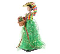 WEKAMOS Korean Hanbok Doll Silk Figurine Traditional Handicraft Desktop Ornament Korean Decoration Asian Collectible Souvenir Home and Restaurant Table Display