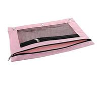 WEKAMOS Large Capacity Zipper Pencil Bag Dual Pocket Binder Pouch with Mesh Window for Organizing Stationery Documents and Office Supplies Practical and Versatile for Students and