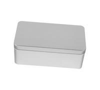 WEKAMOS Large Rectangular Silver Tin Box with Secure Closure Spacious Metal Storage Container for Jewelry Candy Loose Leaf Tea and Trinkets Elegant Keepsake Organizer for Home and Gift Use