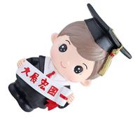 WEKAMOS Male Doctor Cake Insert Resin Black Desktop Ornament Graduation Cake Toppers for Celebrating and Decorating