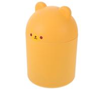 WEKAMOS Mini Desktop Trash Can Sturdy Compact Garbage Bin for Office Bedroom Living Cute Bear Design Home Decoration Accessory Space-saving Waste Basket for Daily Use