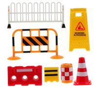 WEKAMOS Mini Traffic Sign for Educational Road Safety Learning Kit Plastic Barricades Model Teaching Cognitive for Early Age Development