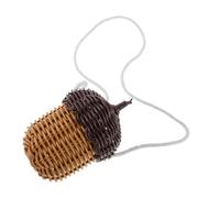 WEKAMOS Mini Woven Crossbody Bag for Pine Cone Shaped Faux Rattan Messenger Bag Small Lightweight Design for Photography Props and Everyday Use Cute Accessory