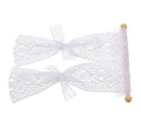 WEKAMOS Miniature Doll House Accessories Mini Lace Curtain with Daisy Pattern Tiny Window Drapes for Dollhouse Decor Small Scale Door Curtain Model for Photography