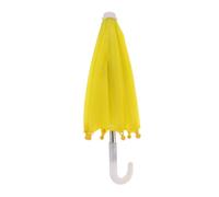 WEKAMOS Miniature Doll House Umbrella Decor Yellow Mini Parasol for Doll Accessories Stylish and Sturdy Miniature Rain Gear Decoration for Dollhouses and Playsets