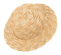 WEKAMOS Miniature Doll Straw Hat 16X7X3Cm Round Woven Craft Hat DIY Photo Prop Accessory for Dollhouse Ornaments and Tiny Doll Costumes