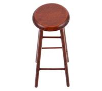 WEKAMOS Miniature Dollhouse Bar Stool Chair Wood High Stool for Fairy Garden Small Nordic Style Accent Furniture for Crafts Desktop Decor DIY Mini Scene Accessory in Chestnut