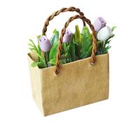 WEKAMOS Miniature Flower Vase Decor Realistic Tulip Model for Tiny House Desktop Decoration for Mini Gardening and Dollhouse Accessories Convenient for Home Office Use