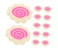 WEKAMOS Miniature Japanese Food Sprinkles Clay Slices for Nail Art and DIY Crafts Soft Polymer Narutomaki Charms for Dollhouse Accessories and Fake Food Decorations