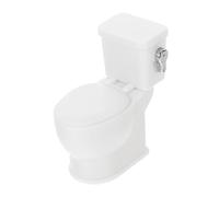 WEKAMOS Miniature Toilet with Flush Sound Doll House Accessories for DIY Decor Realistic Toilet Model for Dollhouse Bathroom Scenes