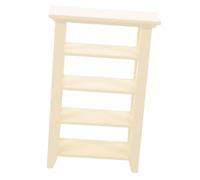 WEKAMOS Miniature Wooden Bookcase Shelf for Dollhouse Cabinet Stable Floorstanding Storage Rack for Educational DIY Versatile Display Organizer for Home Decor and Crafting