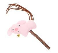 WEKAMOS Multifunctional Cat Teaser Stick with Wooden Handle Interactive Catnip for Indoor Cats Cartoon Animal Shape for Paw Exercise and Teeth Grinding Cute Stuffed Design and Play