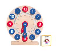 WEKAMOS Multifunctional Wooden Learning Clock for Bright Color Teaching Clock for Cognition Safe Wear Resistant Material Enhances Hand Eye Coordination and Logical Skills Educational Gift