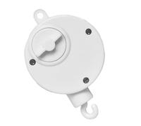 WEKAMOS Music Box with Clockwork Movement Crib Holder Bracket Wind-up Musical Bell for Year Old Boy Girl Soothing Sleep Aid and Educational Crib Accessory in White Metal and Plastic Design