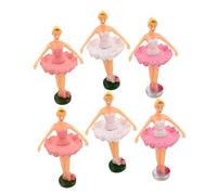 WEKAMOS Musical Ballerina Figurines Set of 6 Lightweight Ballet Dancer Statues with Smooth Rotating Music Box for Home Decor Cake Toppers and Collectible Art Sculptures