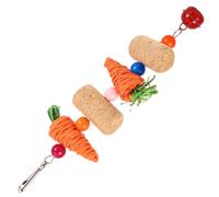 WEKAMOS Natural Carrot Shredding Bird Chew Toy with Decorative Appearance Made from Safe Cork and Straw for Parrot Foraging and Interactive Play for Small Birds