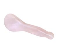 WEKAMOS Natural Pink Crystal Jade Facial Massaging Board Long Handle, Chinese Scraping Massage Tool for Face Acupuncture Therapy and Spa Care