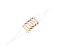 WEKAMOS Natural Wood Bird Ladder Swing for Parrots and Pets Compact Climbing Bridge with Stainless Steel Interactive Cage Accessory for Parakeets Cockatiels Squirrels Sugar Gliders Easy to